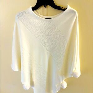 Chic White Cape with Textured Pattern